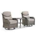 thumbnail image 3 of PARKWELL 3-Piece Outdoor Swivel Glider Chair with Side Table,Luxury High Back 6-Inch Thick Cushions Swivel Rocker Rocking Lounge Chair,Patio Bistro Set for Porch Deck Backyard,Gray/Beige, 3 of 10