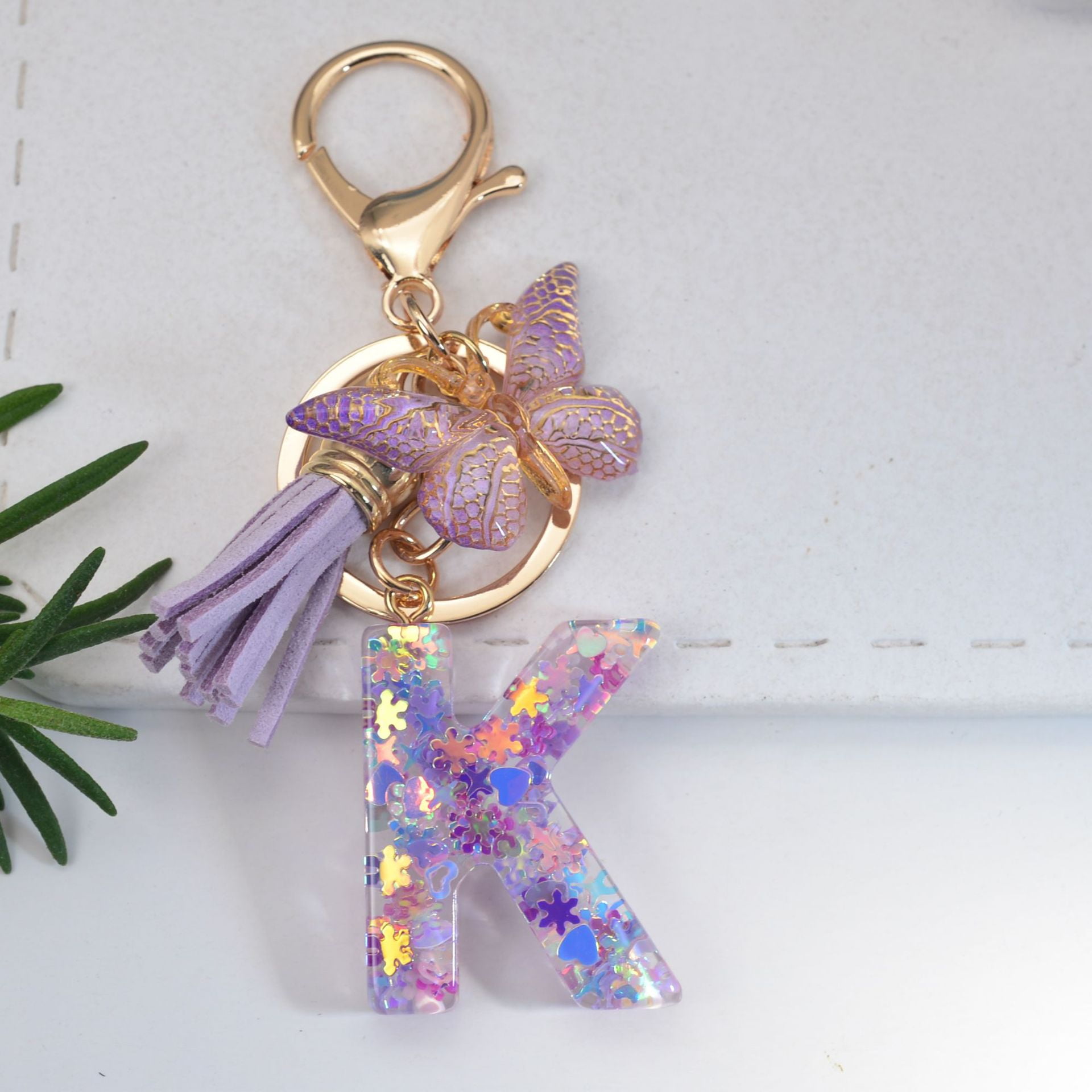 Purple 'Electro' Letter Keychain - A Cool Accessory for Bag & Keys