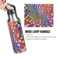 thumbnail image 4 of Yayeee 20oz Insulated Water Bottle Double Wall Stainless Steel with Flip Straw Lid, Colorful Wavy Plaid, 4 of 7