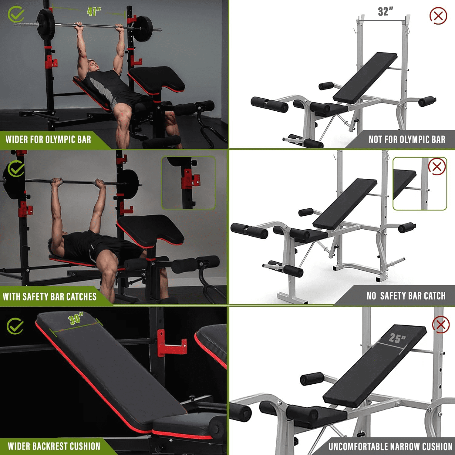 PUATUL 1500LBS 6 IN 1 Olympic Weight Bench Set with Leg Developer and Leg Curl