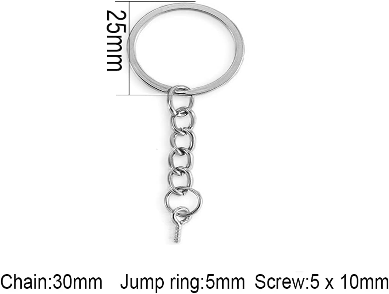 DIY Silver Keyring Making Accessories: Chain Keychain Rings With Screw Eye  Pins Bulk From Shmily2019, $12.42