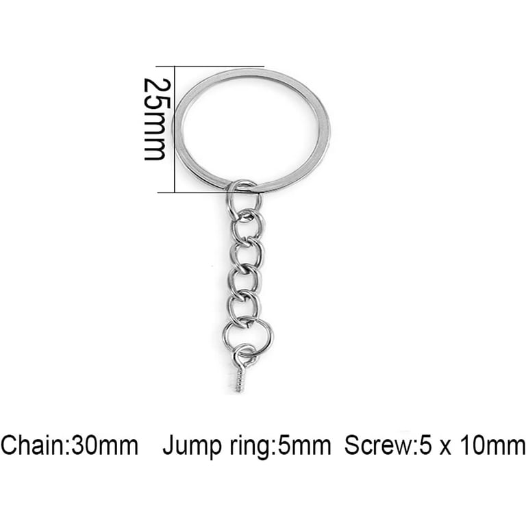 10pcs 25/28/30mm Keyring With Eye Screws DIY Findings Keychain Making  Supplies
