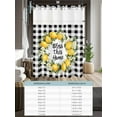 thumbnail image 6 of No Hook Cloth Fabric Shower Curtain with Snap in Liner, Farmhouse Lemon Waterproof Shower Curtains Set with See Through Top Window, Bless Home Summer Black Buffalo Plaid Bath Curtains Shower 60"x72", 6 of 6