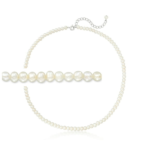 Ross-Simons 3.5-4.5mm Cultured Pearl Choker Necklace With Sterling Silver, Women's, Adult