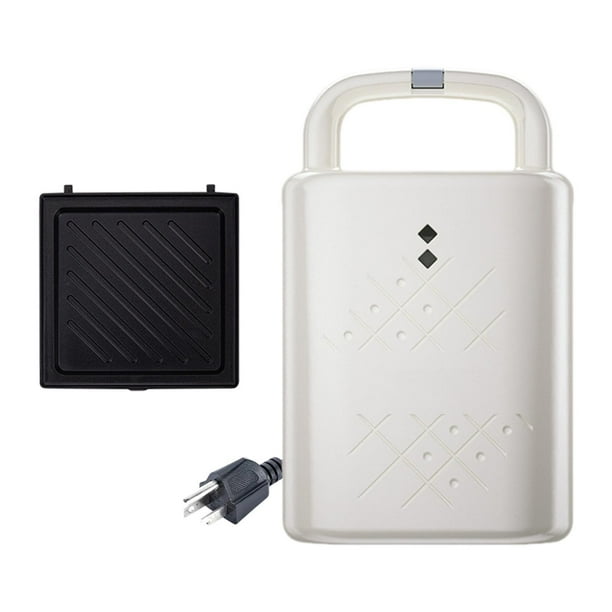 Máquina para hacer gofres eléctrica, sandwichera con placa única, reutilizable, minimáquina versátil antiadherente para pizza, máquina para hacer Blanco