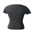 thumbnail image 3 of EIMELI Chemise Femme Manches Courtes Col Rond Imprimé Décontracté Fête de Rue Printemps Été Hauts Noirs, 3 of 5