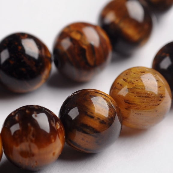 1Strand Round Natural Tiger Eye Gemstone Bead Strands 6mm Hole: 1mm 63pcs/strand 14.9 inch