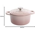 thumbnail image 3 of Cocotte Artisan Ronde en Fonte Émaillée, Four Hollandais, 7 Pintes, Rose Blush, 3 of 3