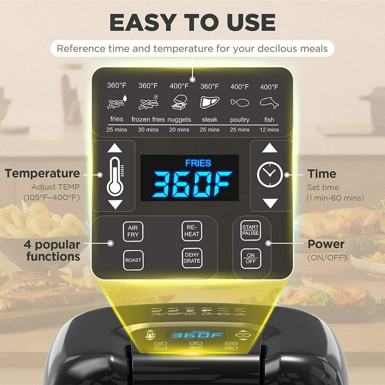 KOIOS Air Fryer Oven, XXL Hot Air Oven 7.8 QT, 1800W 4*6 Presets Touchscreen
