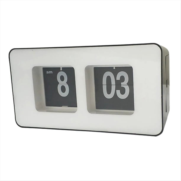 Reloj Digital de Escritorio con Cambio de Página Automático, Funciona con Pilas, Pantalla Grande, Ideal para Decorar el Escritorio del Dormitorio del Hogar A