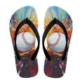 thumbnail image 2 of Psesaysky Watercolor Baseball Print Flip Flop Sandal Water Shoes - Beach Slides Slip-on Quick Dry Thong FlipFlops Sandals for Boys (11-12 Little Kids) Size 2, 2 of 7