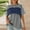 Gray, variant on Womens Summer Short Sleeve Tops Oversized Trendy Round Crew Neck Casual Color Block Shirts Blouses Tunic
