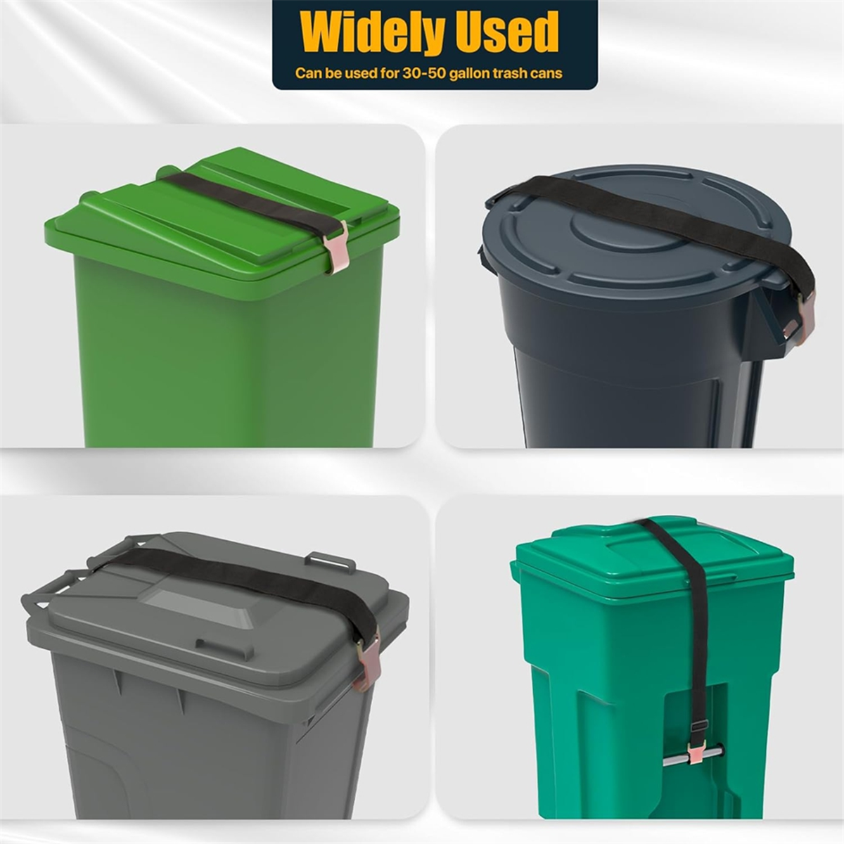 Verrou De Poubelle Anti-ours Et Ratons - Sangle Réglable, Installation Facile, Pour Poubelles Extérieures