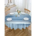 thumbnail image 5 of Light Blue Grey Abstract Round Tablecloth 60 inches Mottled Oil Painting Texture Modern Waterproof Oil-Proof Table Cloth Round Table Cover for Holiday Party Picnic Dinner Decor Indoor and Outdoor Use, 5 of 9