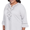 thumbnail image 4 of Alfred Dunner Womens Plus-Size Embroidered Scroll Bell Sleeve Top, 4 of 4