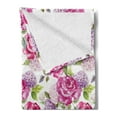 thumbnail image 2 of Shabby Flora Soft Flannel Fleece Throw Blanket, Watercolor Abstract Lavenders Leaves Buds Artwork Print, Cozy Plush for Indoor and Outdoor Use, 70" x 90", Pale Green Hot Pink, by Ambesonne, 2 of 5