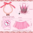 thumbnail image 2 of Disfraz de cumpleaños para mascotas, falda tutú rosa para perro con collar y sombrero, 2 of 7
