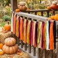 thumbnail image 5 of PSVFUJZ Multicolor Ribbon Garland , Fabric Banner Hanging Decor, DIY Assembled Fall Tassel Streamer for Halloween Thanksgiving Autumn Fireplace Porch Home Party Decoration(Multicolor1), 5 of 9