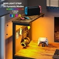 thumbnail image 4 of Bestier 44 inch Reversible Computer Desk with LED Lights Gaming Desk with 4 Tier Shelves Adults, 4 of 6