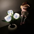 thumbnail image 1 of Lámpara de mesa LED Night Light Flower Bonsai | Luz de acento decorativa para interiores | Brillo suave sin parpadeo | Alimentado por batería | Diseño de porcelana cerámica | 23x9cm | Dormitorio, 1 of 7