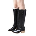 thumbnail image 4 of Fesfesfes Riding Boots For Women Shoes Pointed Toe Mid-heel High-top Knight Imitation Synthetic US:7(39), 4 of 8