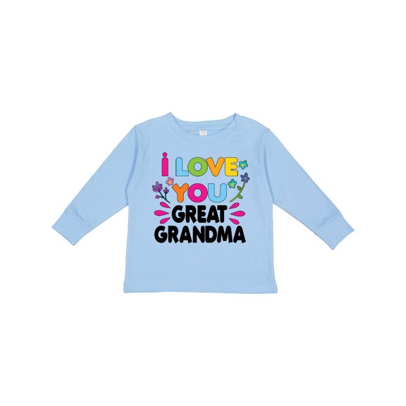Inktastic I Love You Great Grandma with Flowers Girls Long Sleeve Toddler T-Shirt