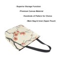 thumbnail image 3 of FORMRS Womens Canvas Tote Bag with Zipper Inner Pocket Shoulder Handbag, Light Red Flowers, 3 of 7