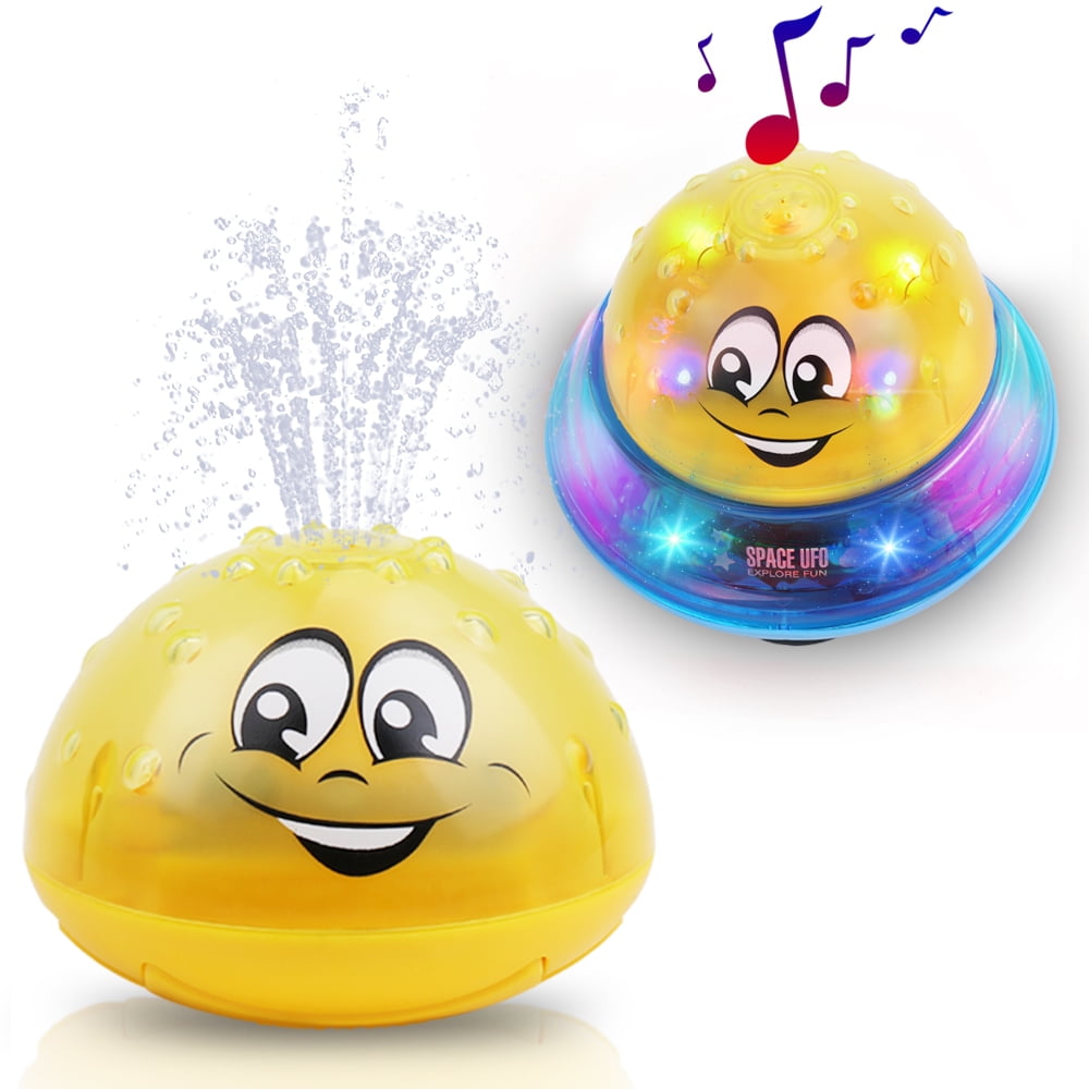 Jellydog Toy For Baby Toddler 2 In 1 Bathtub Fountain And Ufo Car Toys Bath Tub Toys Light Up With Music Bath Tub Bath Pool Water Toys For Kids Boys And Girls Walmart Com