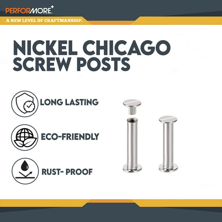 Decorative Chicago screw 6 mm (100 pcs) - Nickel Plated