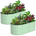 thumbnail image 3 of Yiwa Large Raised Garden Bed, 8x2x1 ft Outdoor Planter Box Kit with Galvanized Steel and Open Base Design, 3 of 8