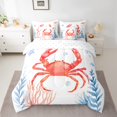 thumbnail image 2 of Homewish Red Crab Teen Bedding Comforter Set 7pcs, Cartoon Ocean Coral Queen Bedding Sets, Kawaii Starfish Animal Reversible Queen Sheet Sets, Microfiber Bedroom Decor, 2 of 7