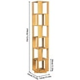6 Shelf Bookcase Open Storage Swivel Bookcase Revolving Bookshelf 360