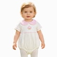 thumbnail image 6 of Baby Onesies Girl Mushroom Print Short Sleeve Bubble Romper Oversize Cotton Bodysuit, 6 of 7