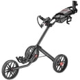 thumbnail image 1 of Golf Push Cart, Lightweight Aluminum Collapsible Golf Pull Cart, 3 Wheels Push & Pull Golf Cart Trolley with Foot Brake, Umbrella & Cup Holder, Adjustable Handle, 1 of 9