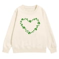 thumbnail image 4 of Otqutp Girls Boys St Patricks Day Sweatshirt Kids Irish Clove𝐫 Heart Graphic Crewneck Pullover Swea𝐭 Shirt Saint Casual Pullover Top, 4 of 8