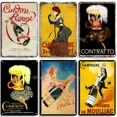 thumbnail image 4 of Cartel de hojalata de absenta desgastada, placa decorativa de metal oxidado con champán, decoración industrial para el hogar, cafetería, cueva de hombre, 4 of 5
