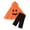 Orange, variant on Halloween Costumes for Boys Goofy Face Print Hooded Cape Cloak Pants Role Play Cosplay 2 Piece Sets Size 3-6M