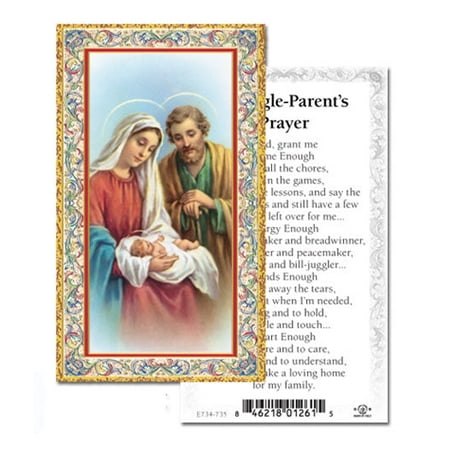 

A Single Parents Prayer Gold-Stamped Catholic Prayer Holy Card with Prayer on Back Pack of 100