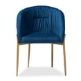 thumbnail image 3 of Baxton Studio Ballard Modern Luxe and Glam Navy Blue Velvet Fabric Upholstered and Gold Finished Metal Dining Chair, 3 of 7
