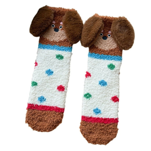 Womens Winter Socks, Mid Tube Socks with Fleece for Warmth and Cold Protection