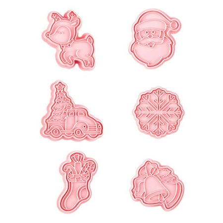 

CHAOMA Christmas Cookie Cutters Shapes 3D Pressable Biscuit Cutter Set Christmas Tree Bells Reindeer Santa Sock Snowflake Shape
