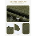 thumbnail image 4 of Women Waffle Knit Tops Henley Shirts Long Sleeve V Neck Solid Color Casual Tunic  Green M, 4 of 5