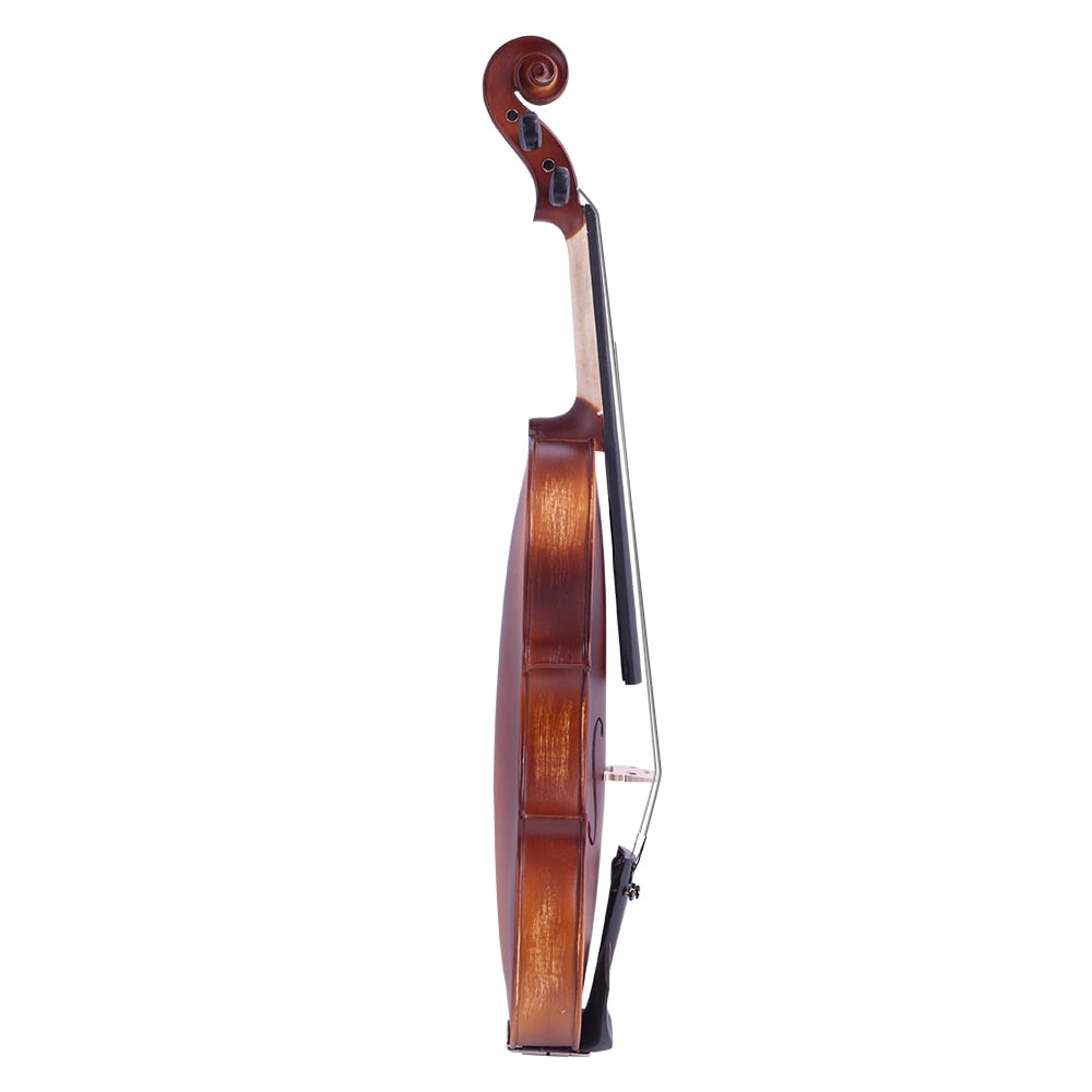 Topcobe 4/4 Antique Matte Solid Wood Violin with Case & Bow & Violin Strings & Rosin & Shoulder Rest & Electronic Tuner, Violin Outfit Set for Beginners Students - Dark Brown