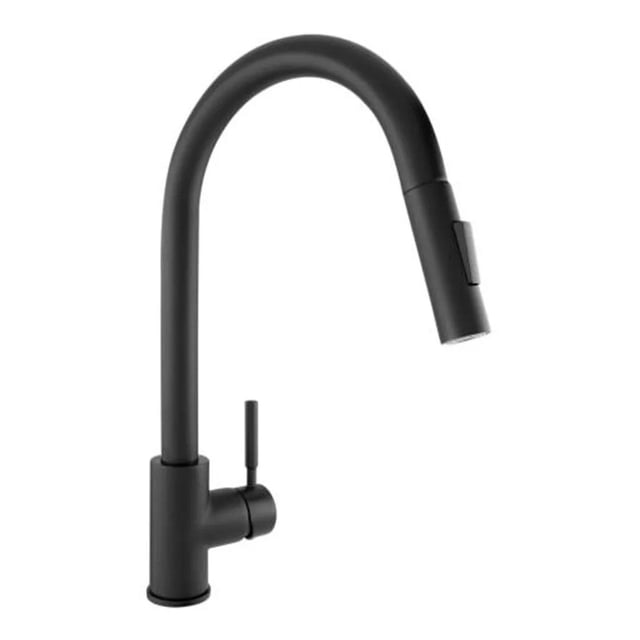 Monomando Retractil Urrea Para Fregadero Negro Mate 9498.2 negro
