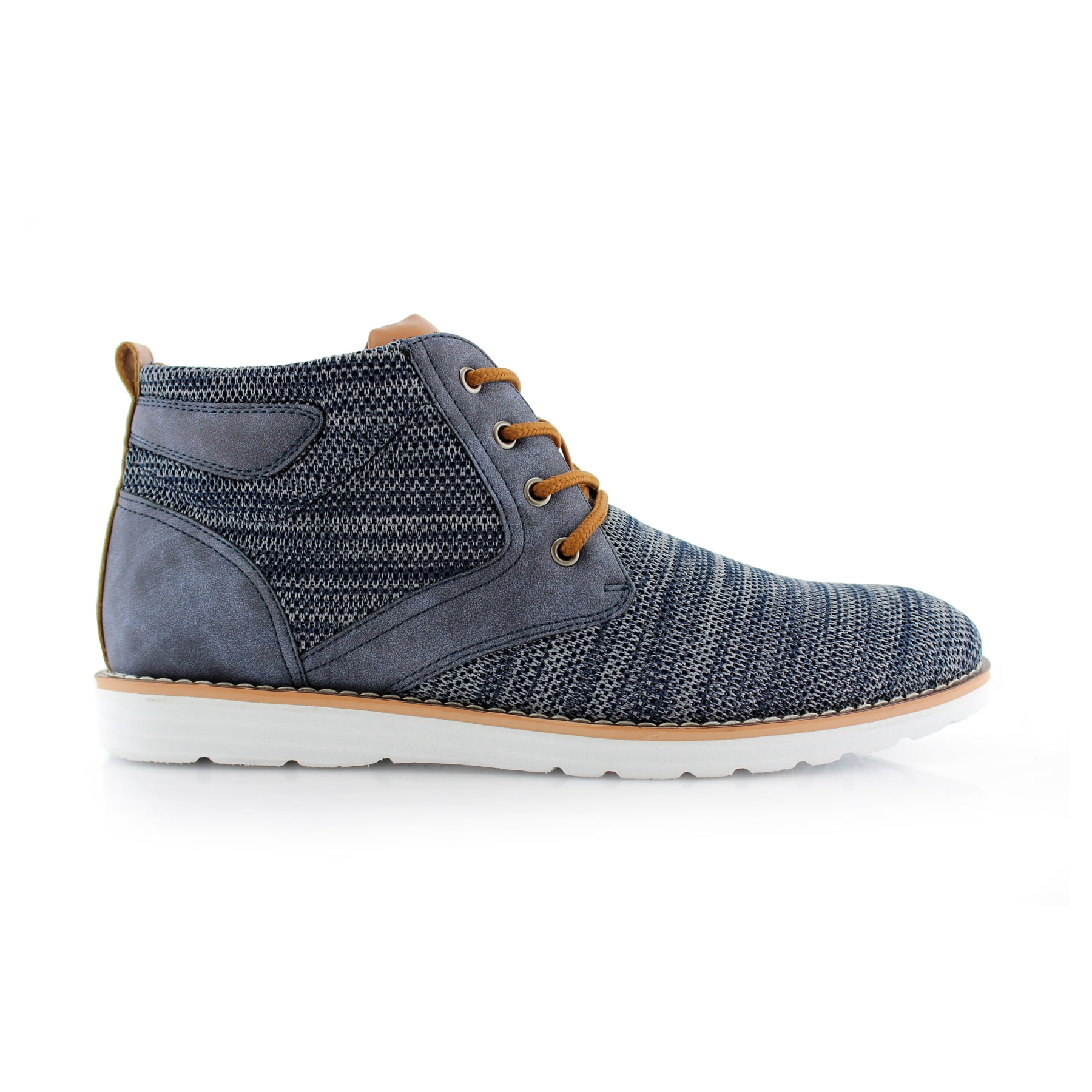 Polar Fox Dustin MPX506063 Mens Memory Foam Mid-Top Perforated Breathable Casual Chukka Sneakers, in Denim Grey, Men's Size 8