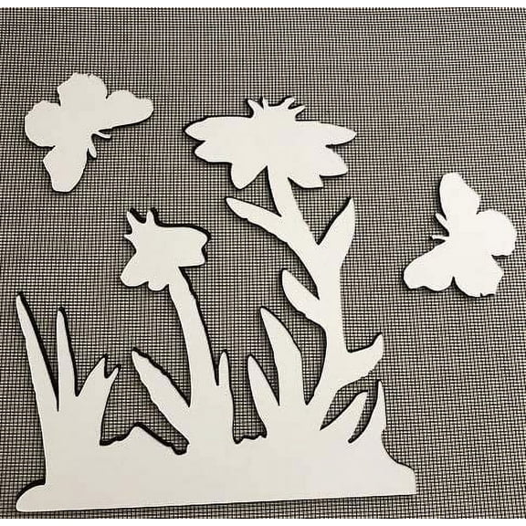 DCentral Butterflies and Flowers Flexible Screen Magnet: Double-Sided. Bright White-Easier to See Day & Night. Decorative. Helps to Stop Walking into Screens, Covers Small Tears i Size W 6.7" x L 7.4"