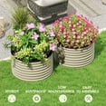 thumbnail image 6 of Demi Bonn 2-Piece Outdoor Elevated Garden Bed, Metal Planter Box with Safety Edging, Easy Assembly Stock Tank for Patio and Gardening, Beige, 6 of 11
