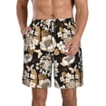 thumbnail image 2 of Uemuo Retro Hydrangeas Pattern Men's Swim Trunks Hawaiian Beach Bathing Suit Swimsuits Beach Quick-Dry Shorts with Pockets-XX-Large, 2 of 9