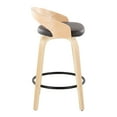 thumbnail image 2 of Carson Carrington  Stavanger 26" Fixed-Height Counter Stool with Bent Wood Legs & Round Footrest (Set of 2) Brown PU/Natural Wood/Black Metal, 2 of 4