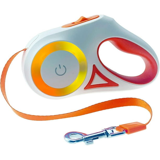 Dog Leash Retractable Dogs Leashes With Led Bright Flashlight Walking